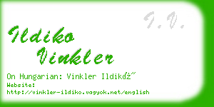 ildiko vinkler business card